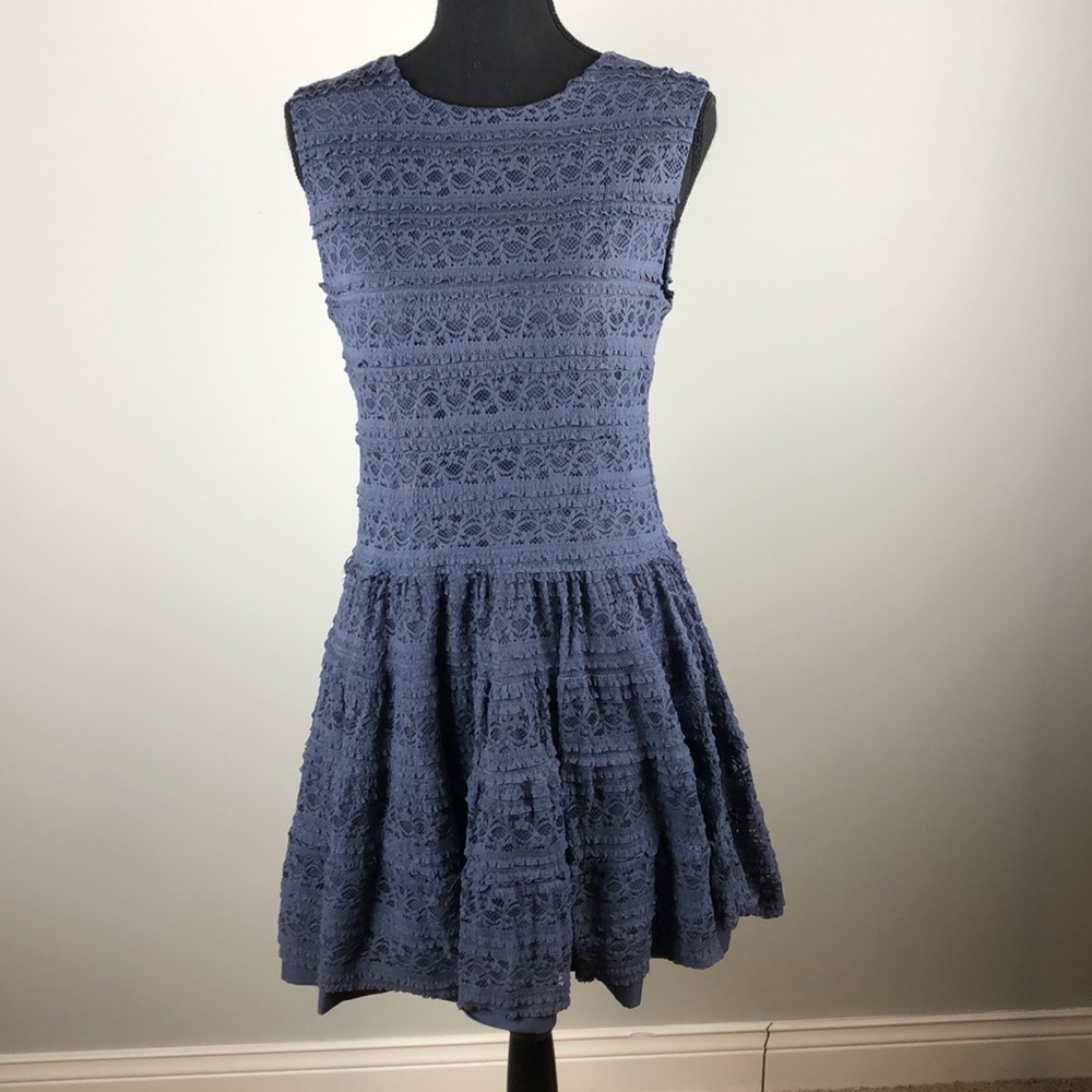Zara- Blue Sleeveless Dress-Size L